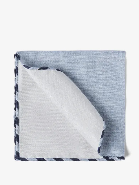 Brunello Cucinelli striped-trim silk pocket square