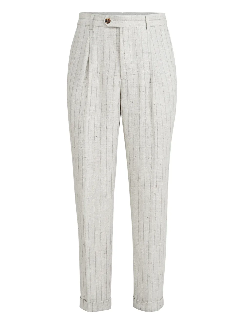 Brunello Cucinelli striped pleated trousers | Grey | Image 1