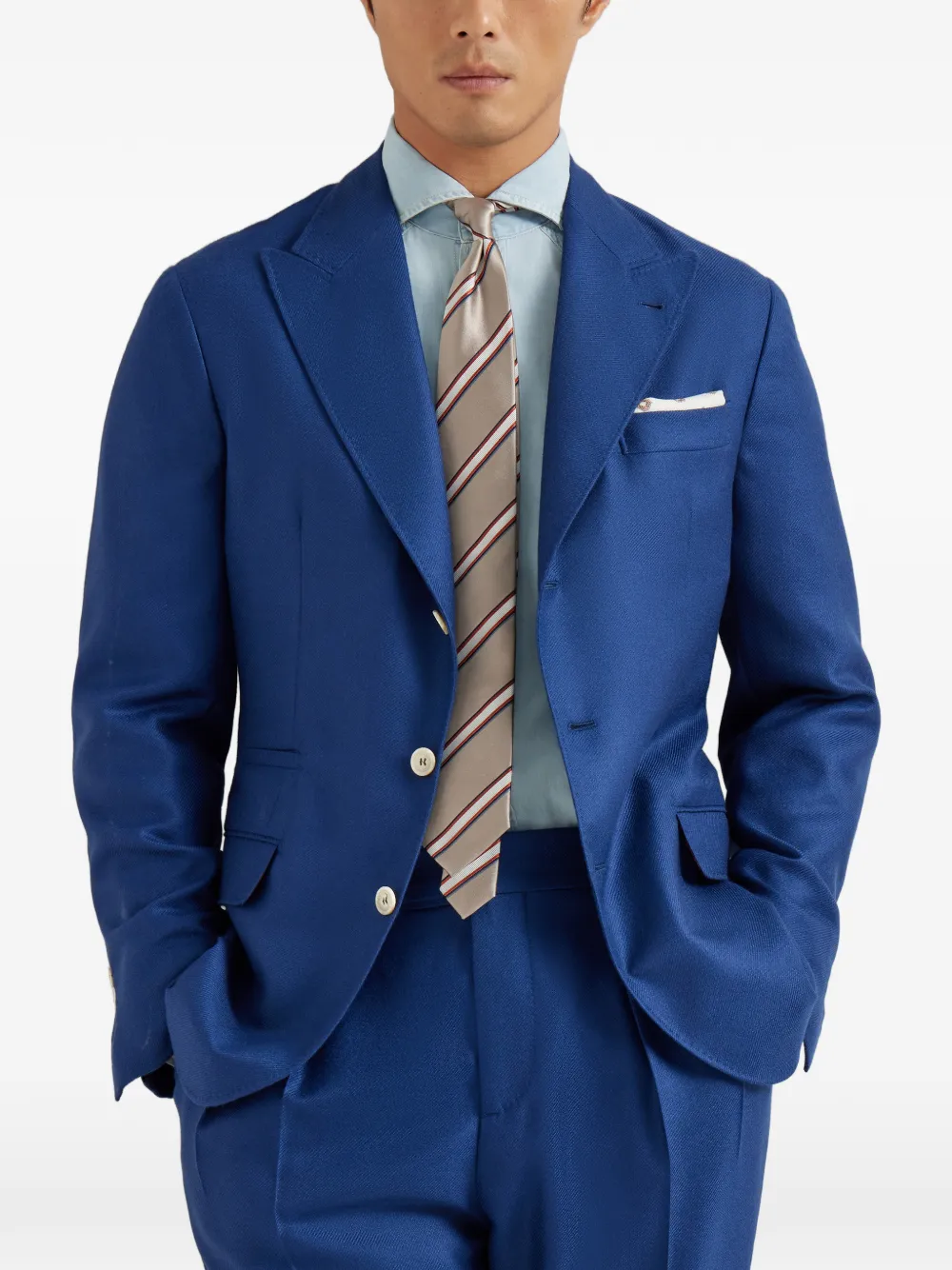 Brunello Cucinelli Blazer met puntige revers Blauw