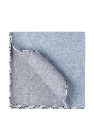 【新品未使用】ブルネロクチネリ 100%シルクポケットチーフ イタリア製 Brunello Cucinelli プリント シルクポケットチーフ | ブルー