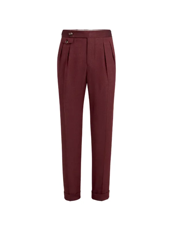 Brunello Cucinelli リネン＆バージンウール シェブロン パンツ