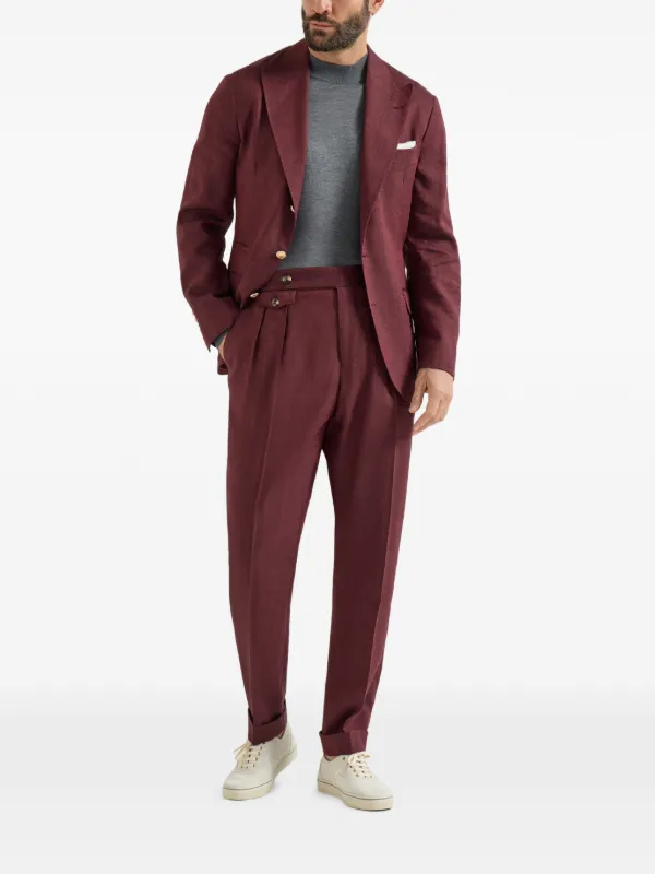 極美品★BRUNELLO CUCINELLI★ヴァージンウール★パンツ Brunello Cucinelli リネン＆バージンウール シェブロン パンツ
