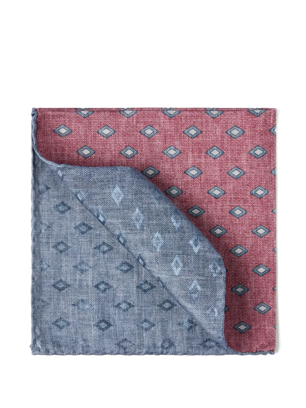 Brunello Cucinelli diamond-print silk pocket square - Blu