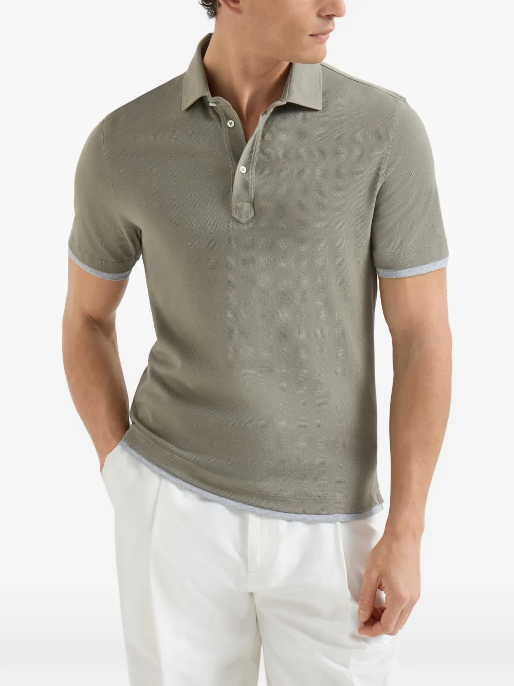 Faux-Layered Polo Shirt