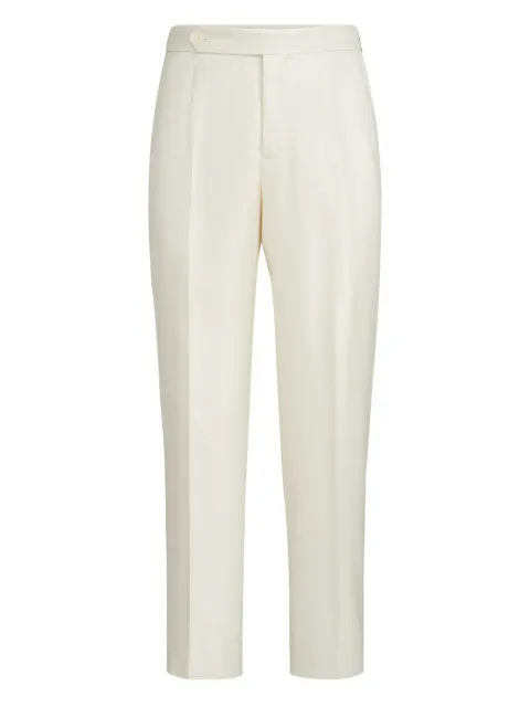 Brunello Cucinelli pleated waist-tab silk trousers