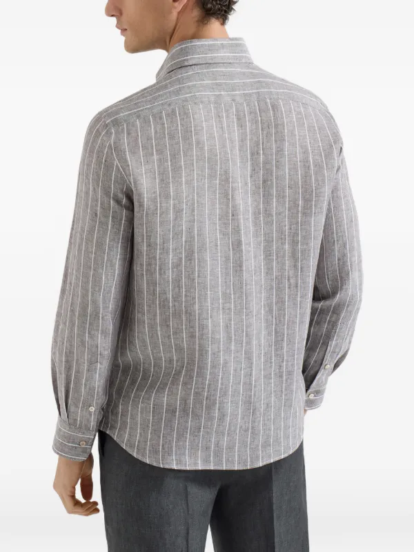 Brunello Cucinelli ストライプ シャツ | ブラウン | FARFETCH JP