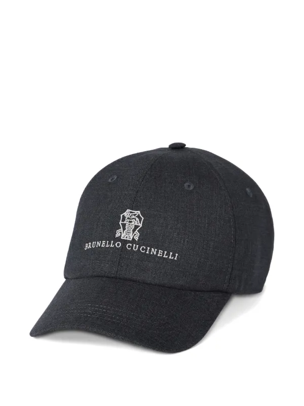 Brunello Cucinelli Embroidered-logo Baseball Cap in Grey