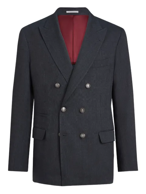 Brunello Cucinelli chevron double-breasted blazer