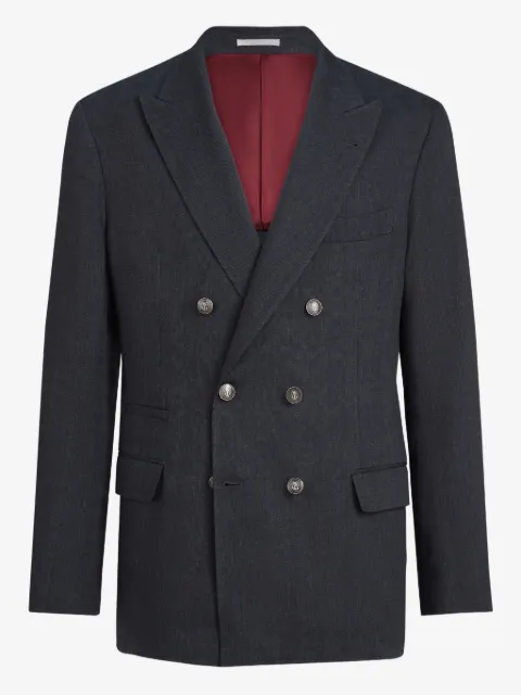 Brunello Cucinelli chevron double-breasted blazer
