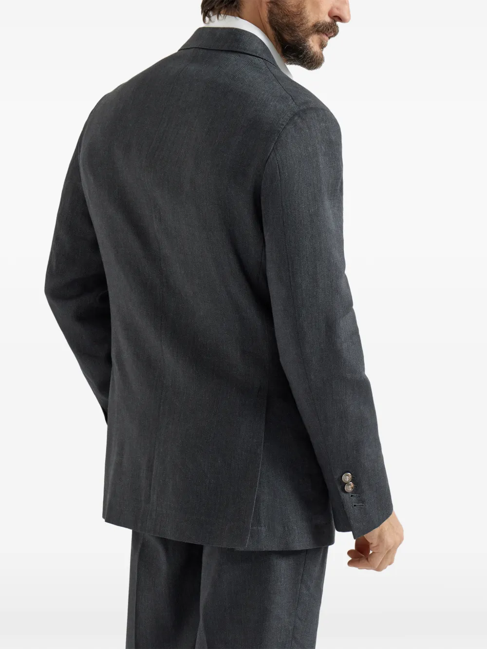 Brunello Cucinelli Chevron blazer met dubbele rij knopen Grijs