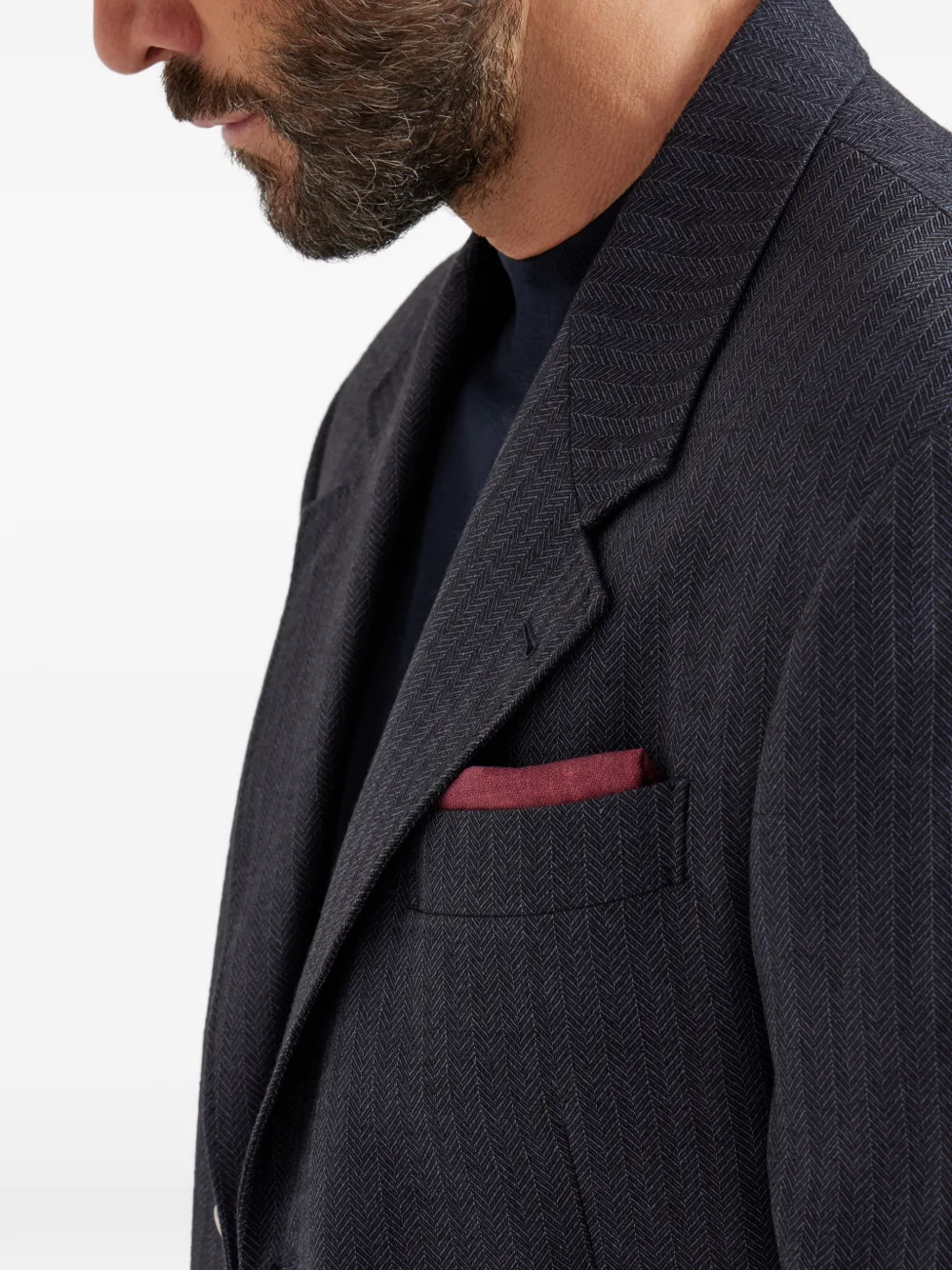  Brunello Cucinelli Striped-border Pocket Square - Red 