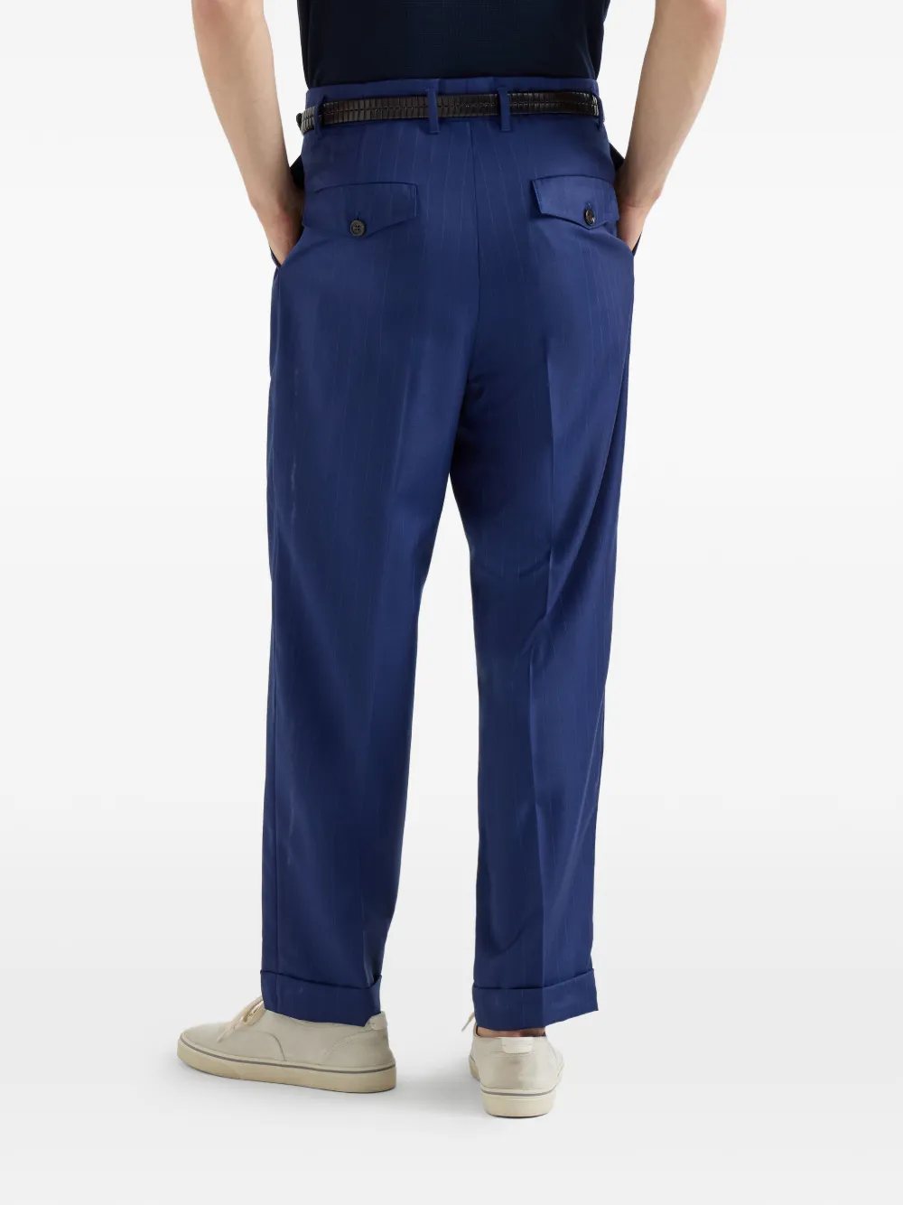 Chalk-Stripe Pleated Trousers