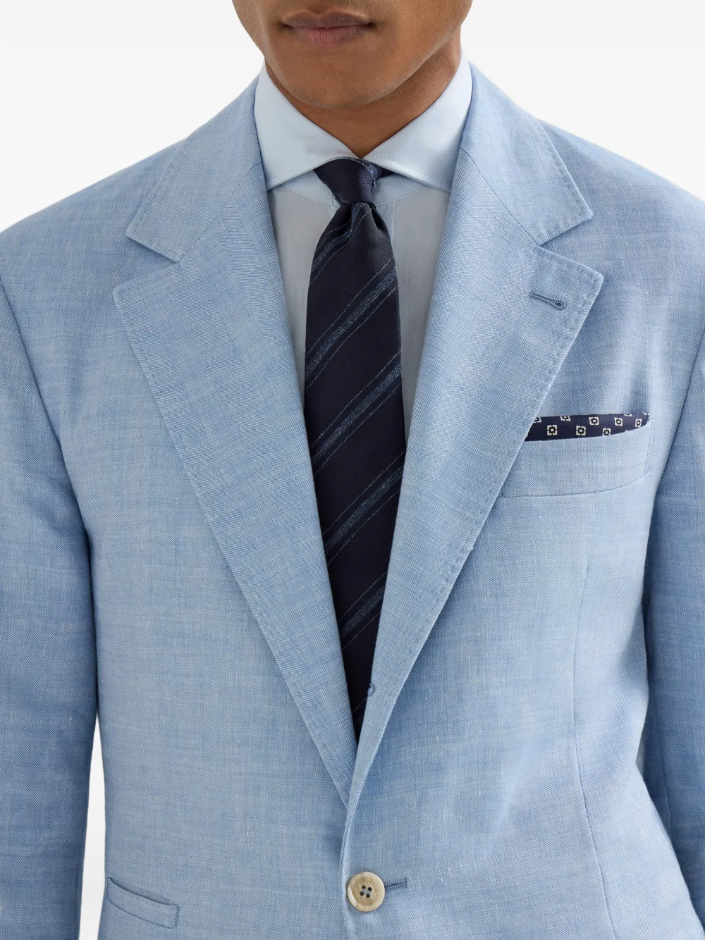  Brunello Cucinelli Stripes Tie - Blue 