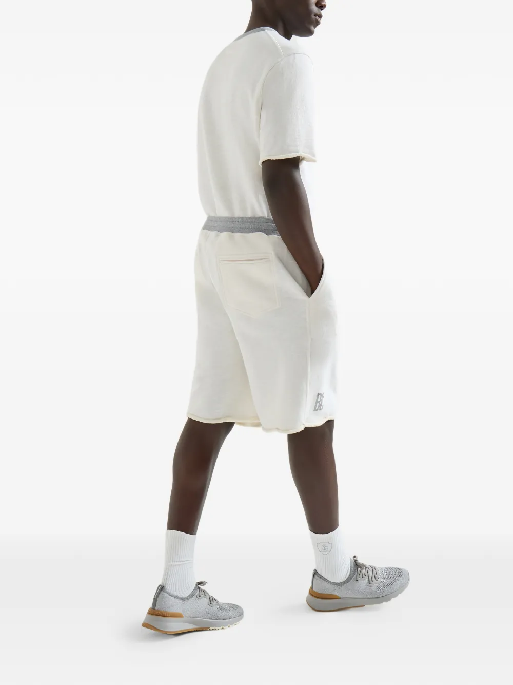Brunello Cucinelli Trainingsshorts met logoprint Beige