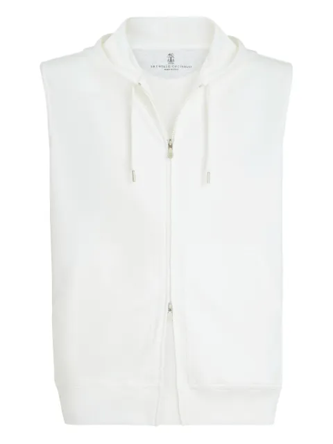 Brunello Cucinelli zipped sleeveless hoodie