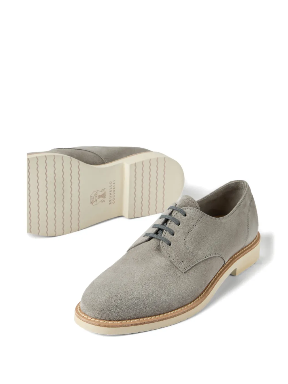 Brunello Cucinelli Suède derby schoenen Grijs