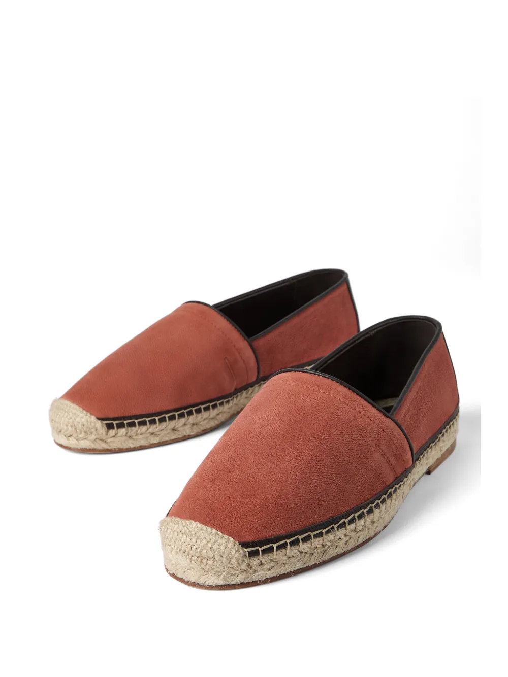 Brunello Cucinelli Espadrilles van korrelig kalfsleder Bruin