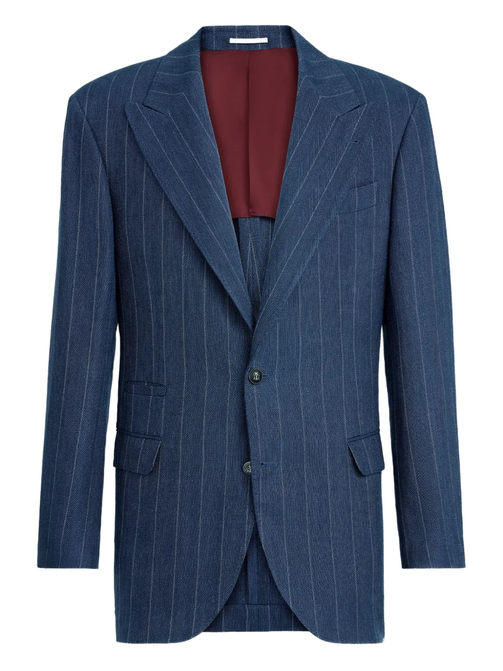 Brunello Cucinelli Blazer a righe - Blu
