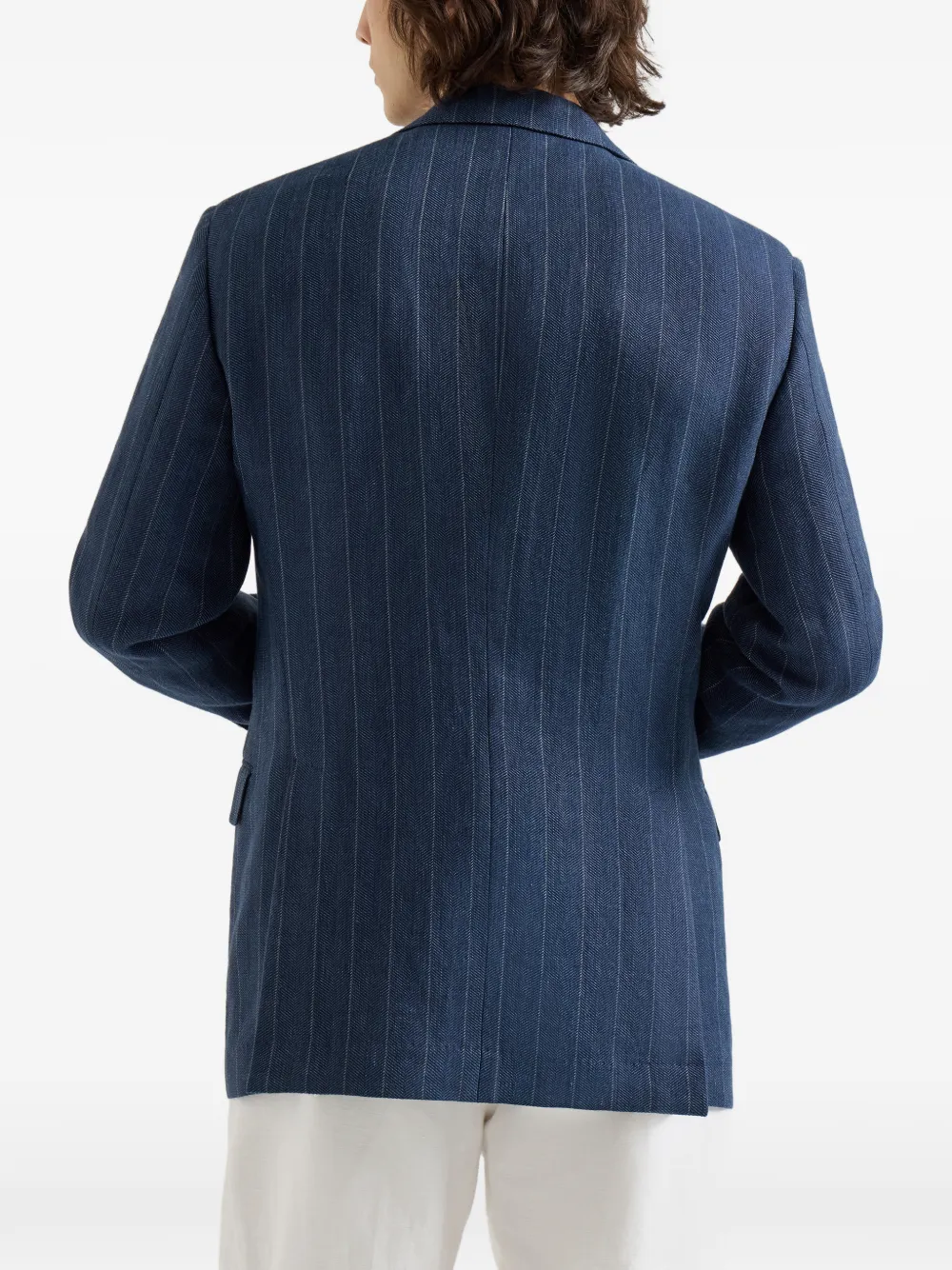Brunello Cucinelli Blazer met krijtstreep Blauw