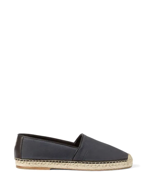 Brunello Cucinelli grained-calfskin espadrilles with piping