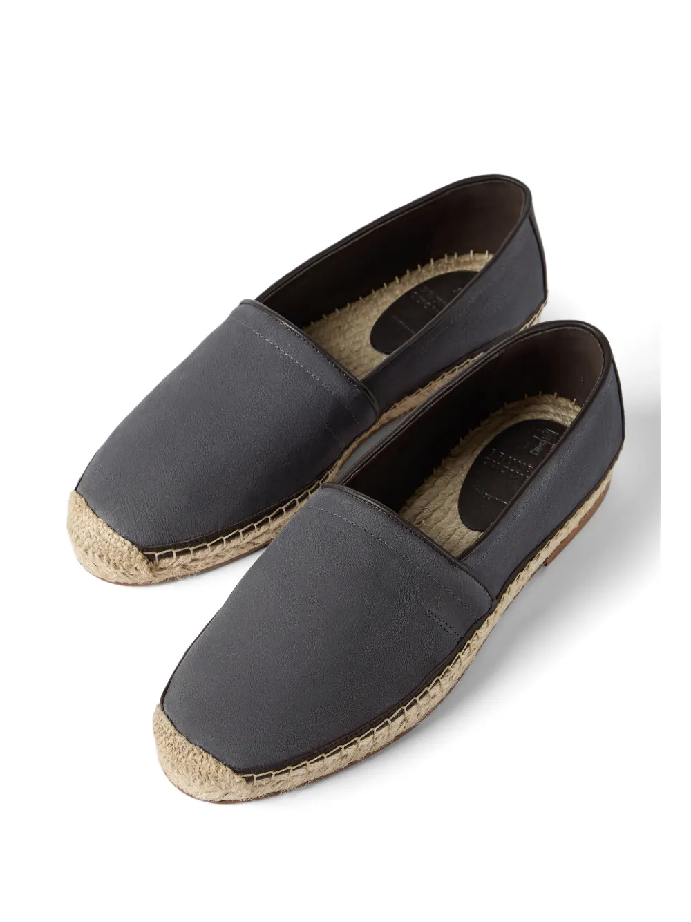 Brunello Cucinelli Espadrilles van bewerkt kalfsleer met afwerking Blauw