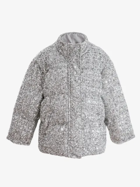 Tulleen sequin-embellishment puffer jacket