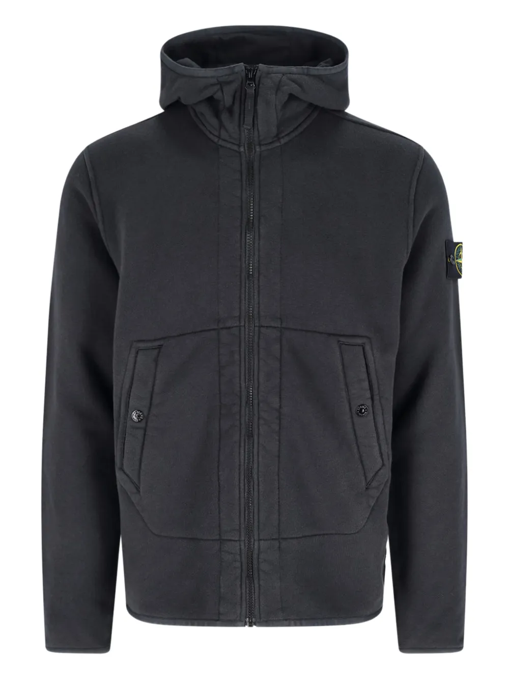 Stone Island sudadera con capucha y parche del logo | negro | Image 1