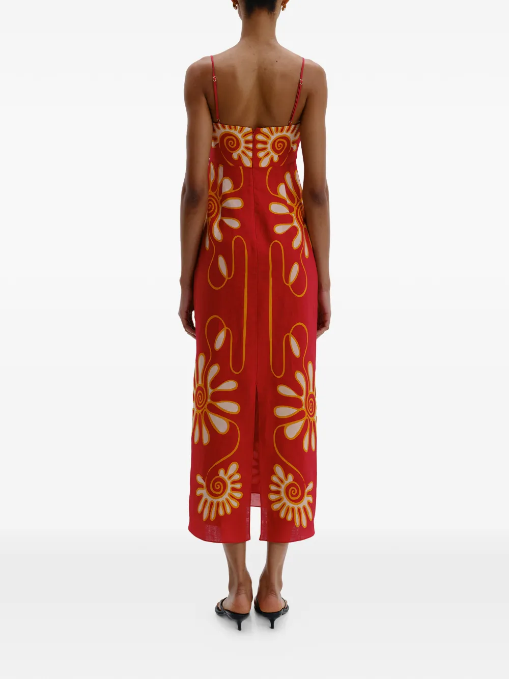 Cala de la Cruz Paloma floral midi dress - Rood