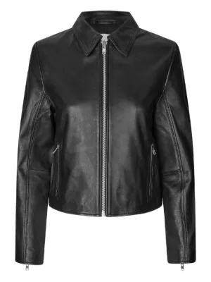 Claudie Pierlot レザー ライダースジャケット | ブラック | FARFETCH JP