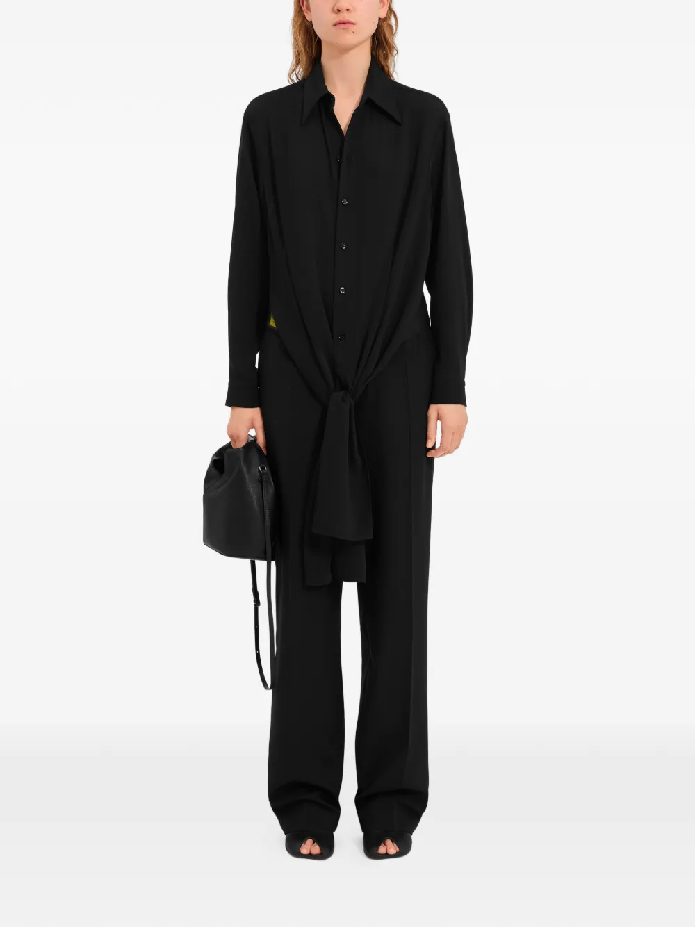 MM6 Maison Margiela button-fastening shirt - Zwart