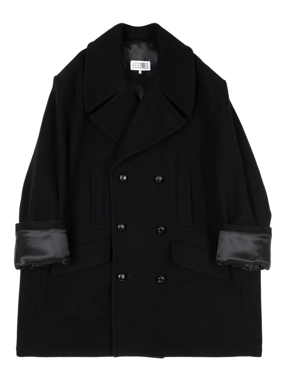 Mm6 Maison Margiela Wool Coat In Black