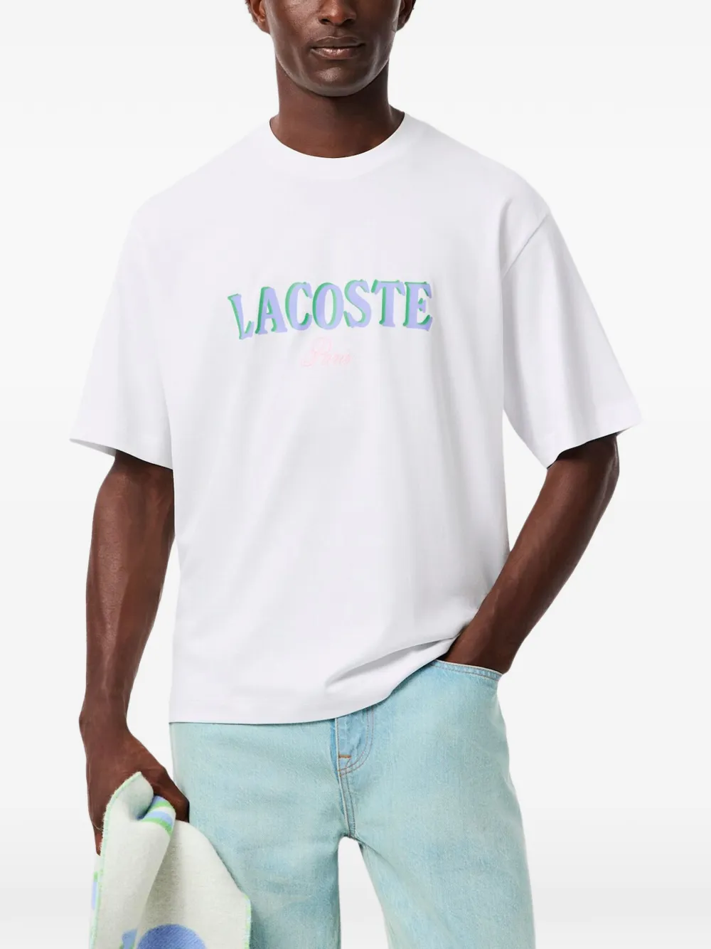 Lacoste Katoenen T-shirt met logo - Wit