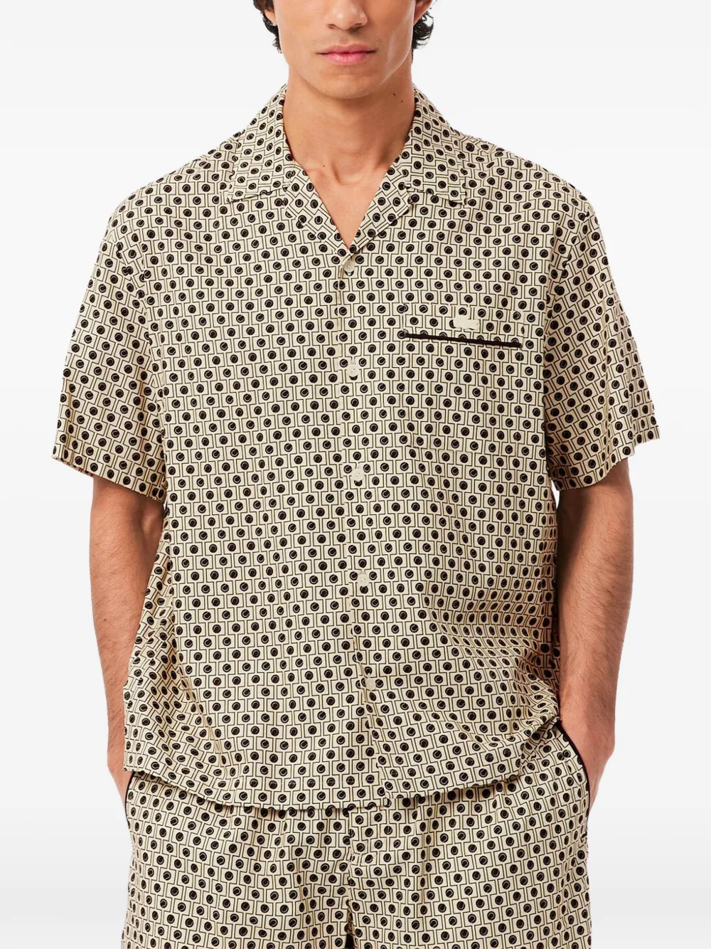Lacoste patterned pocket shirt - Beige