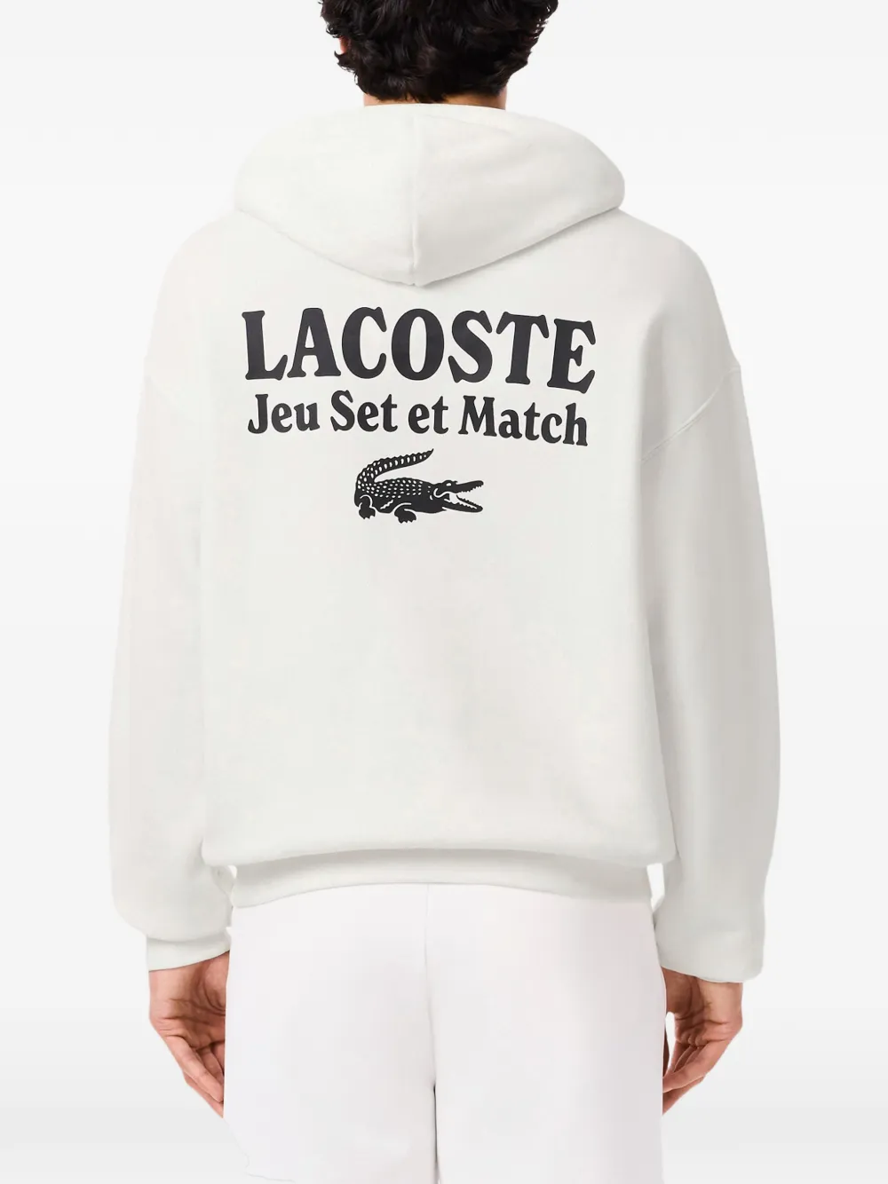Lacoste Hoodie met logodetail Wit