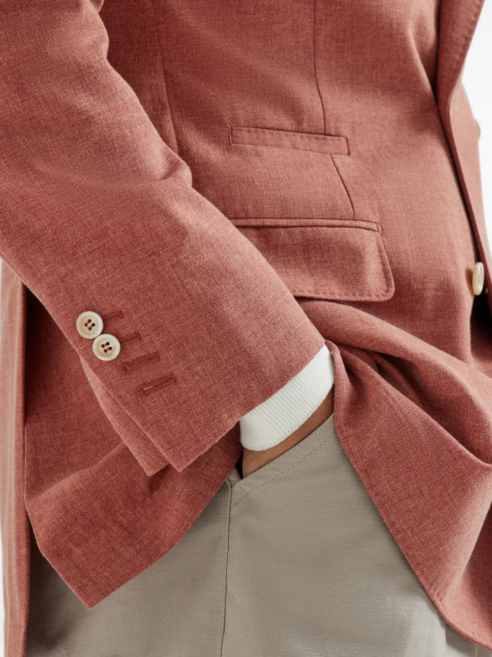 Brunello Cucinelli Blazer met dubbele rij knopen Oranje