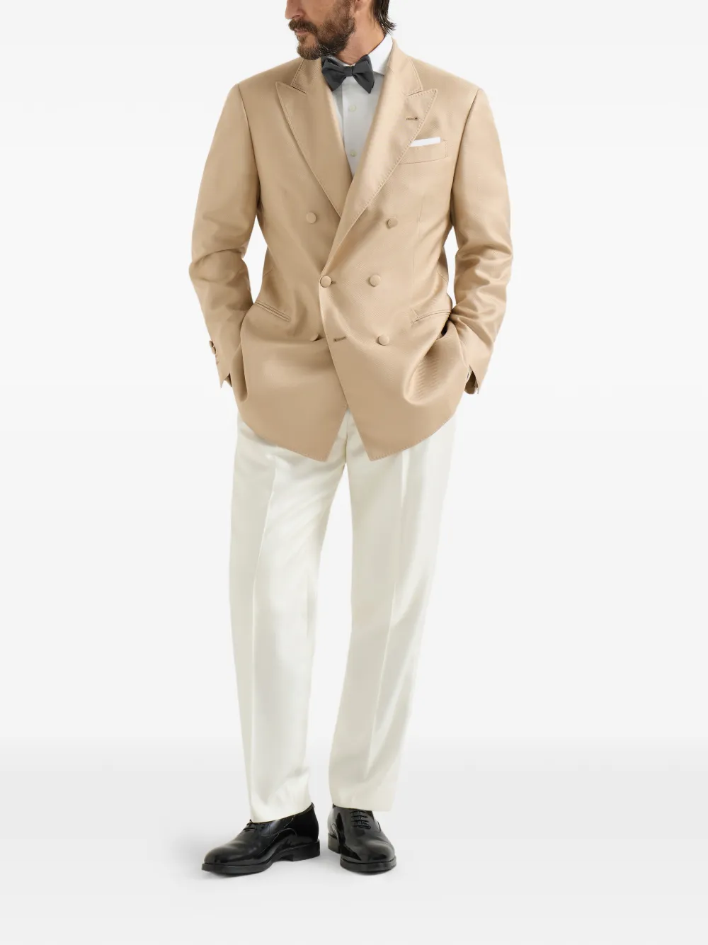 Brunello Cucinelli 피크드 라펠 더블 브레스티드 블레이저 | 블레이저 | Image 2