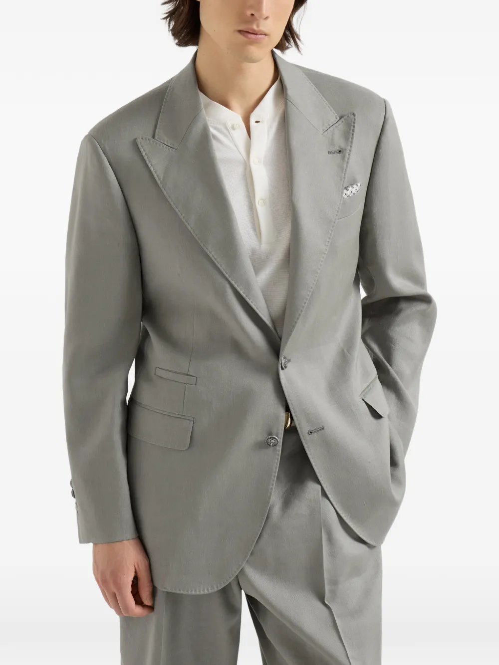  Brunello Cucinelli Peak-lapel Blazer - Green 