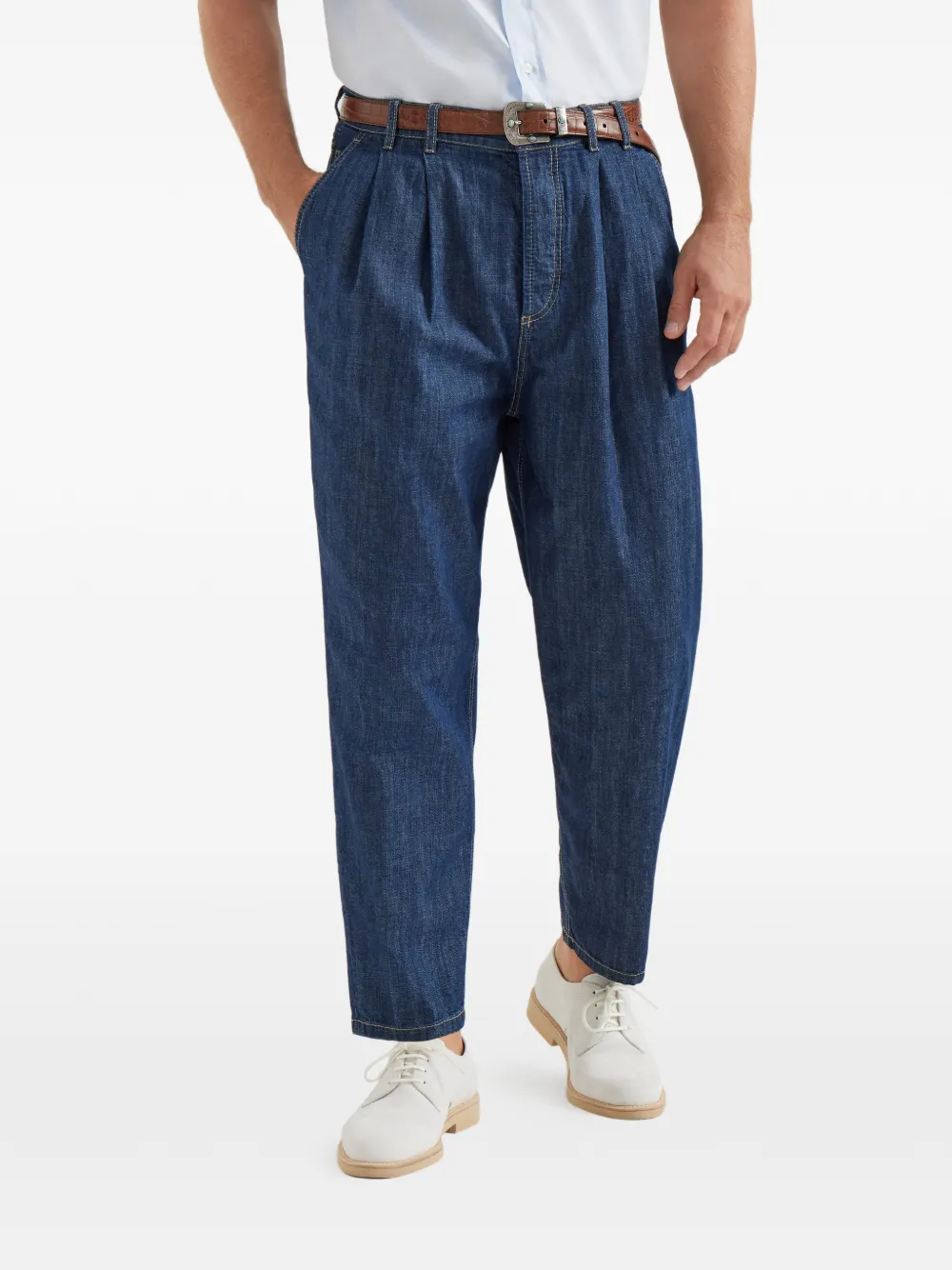 Brunello Cucinelli Plooibroek met vijf zakken Blauw
