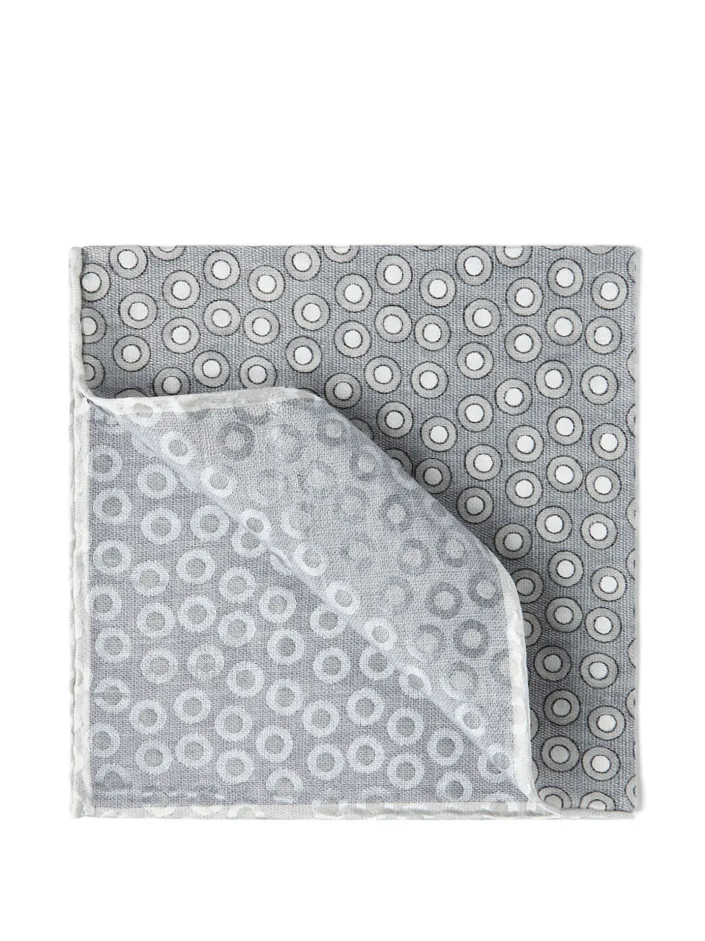 Brunello Cucinelli polka-dot silk pocket square - Grigio