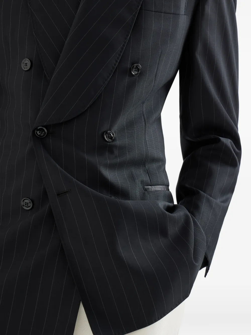 Brunello Cucinelli Blazer met sjaalrevers en krijtstreep Zwart