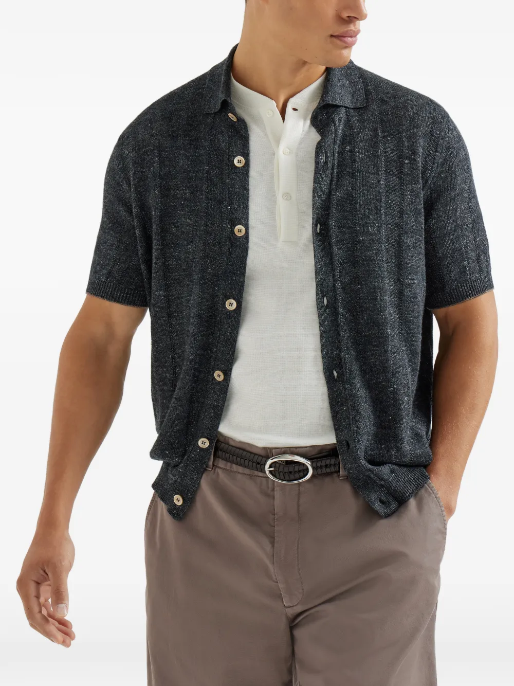 Brunello Cucinelli Vest met korte mouwen Grijs