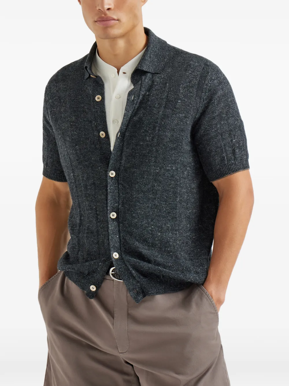  Brunello Cucinelli Short-sleeve Cardigan - Grey 