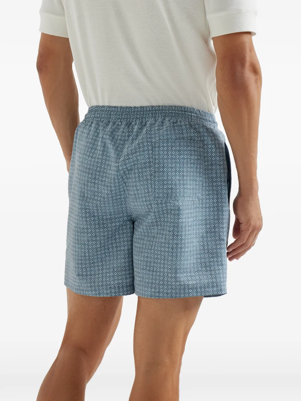 Brunello Cucinelli Zwembroek met bloemenprint Blauw