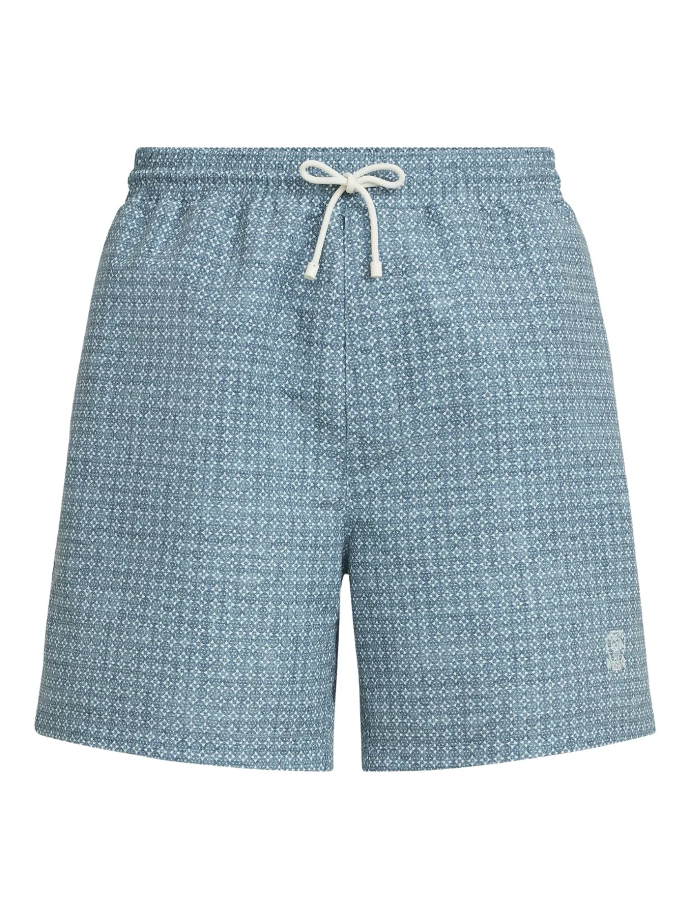 Brunello Cucinelli flower-print swim shorts - Blau
