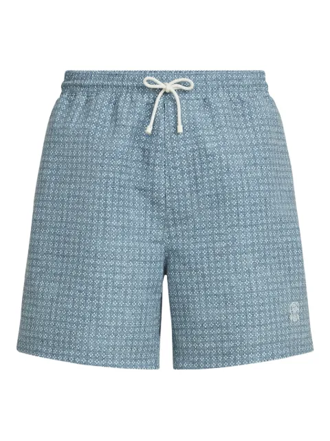 Brunello Cucinelli flower-print swim shorts