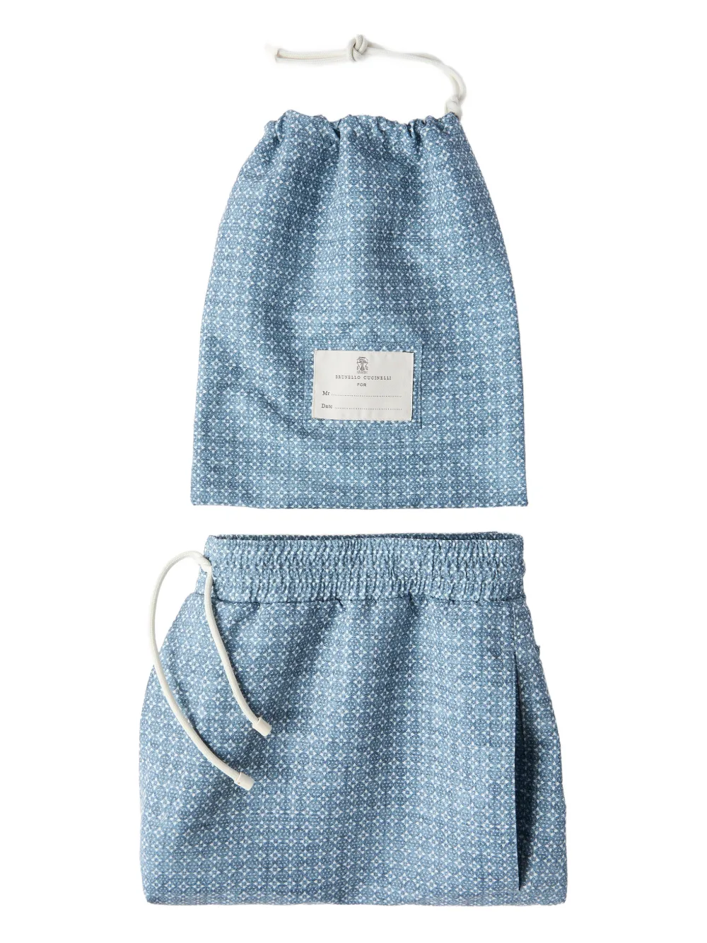 Brunello Cucinelli Zwembroek met bloemenprint Blauw