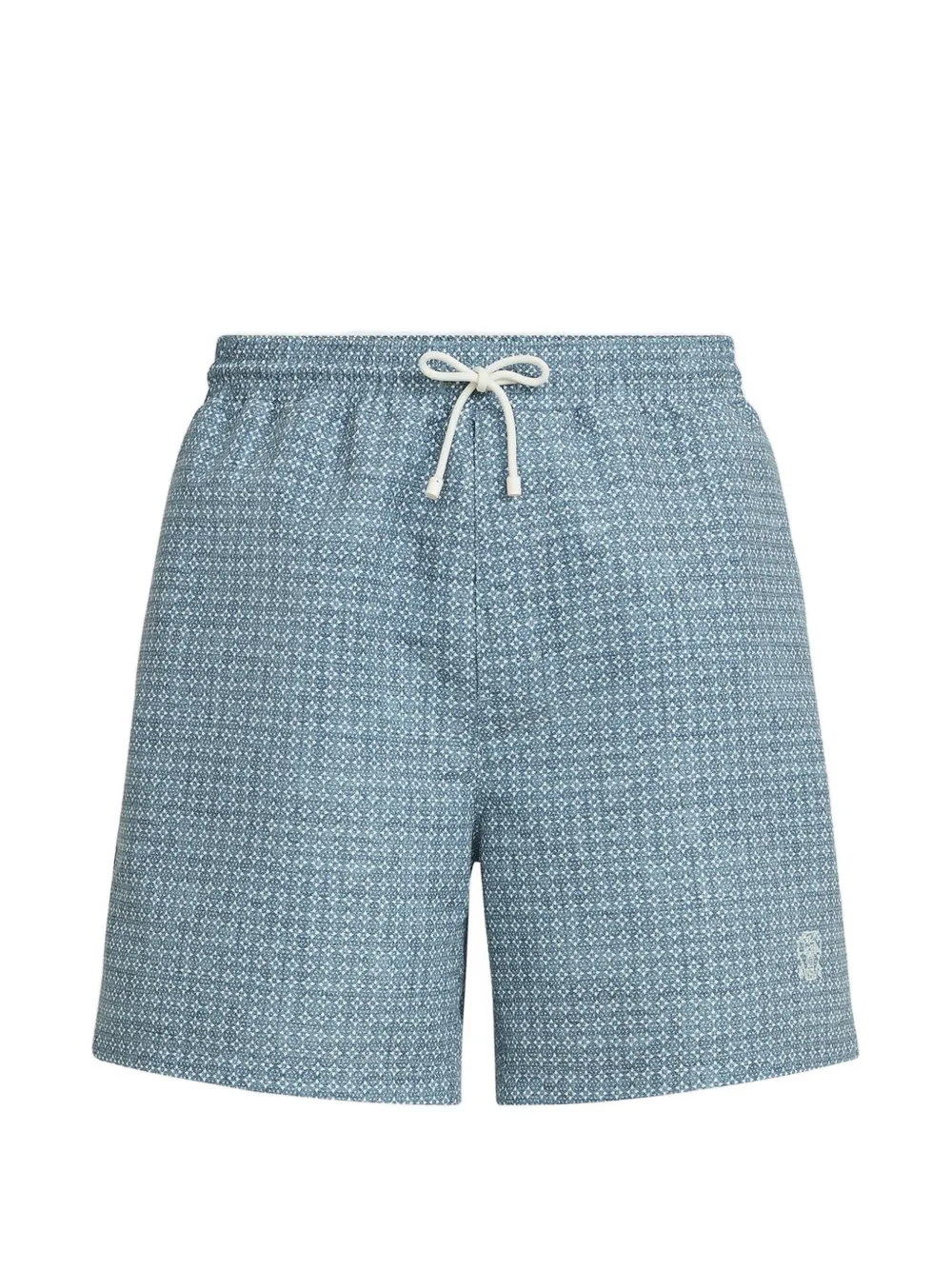Brunello Cucinelli flower-print swim shorts - Blau