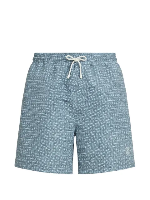 Brunello Cucinelli shorts de playa con estampado floral