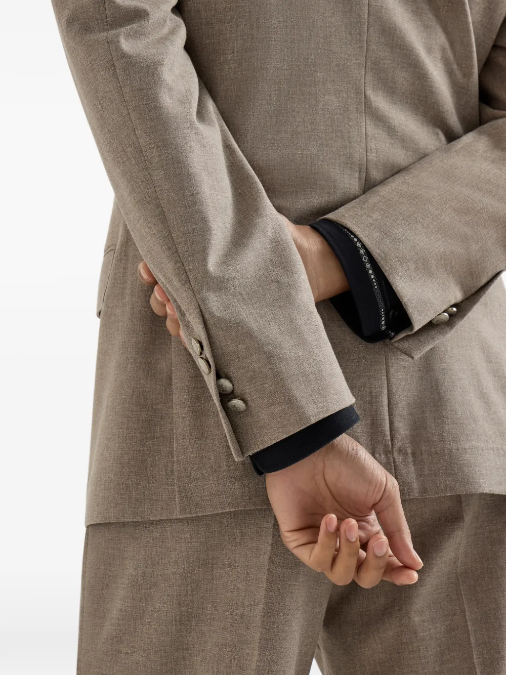Brunello Cucinelli Blazer met dubbele rij knopen Bruin