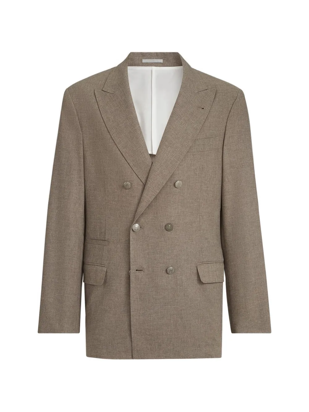 Brunello Cucinelli Blazer met dubbele rij knopen Bruin